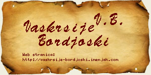 Vaskrsije Borđoški vizit kartica